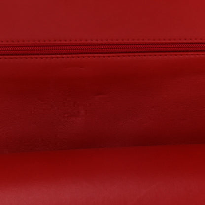Chanel Lambskin Quilted Jumbo Tri-Color Double Flap Navy Blue Red 14 of 14