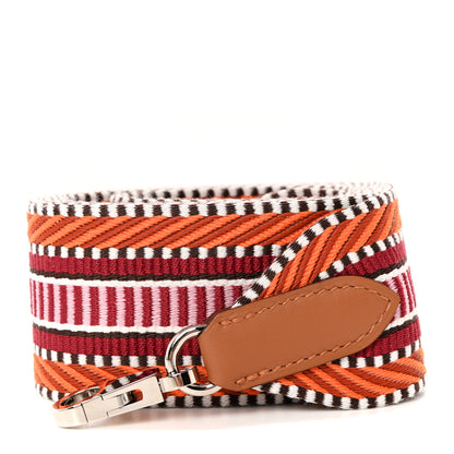 Hermes Toile Swift 50mm Sangle Cavale Shoulder Strap Orange Minium Rose Gold 1 of 4