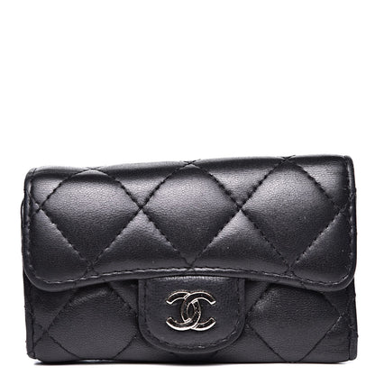 Chanel Lambskin Quilted 6 Key Holder Black 1 of 10