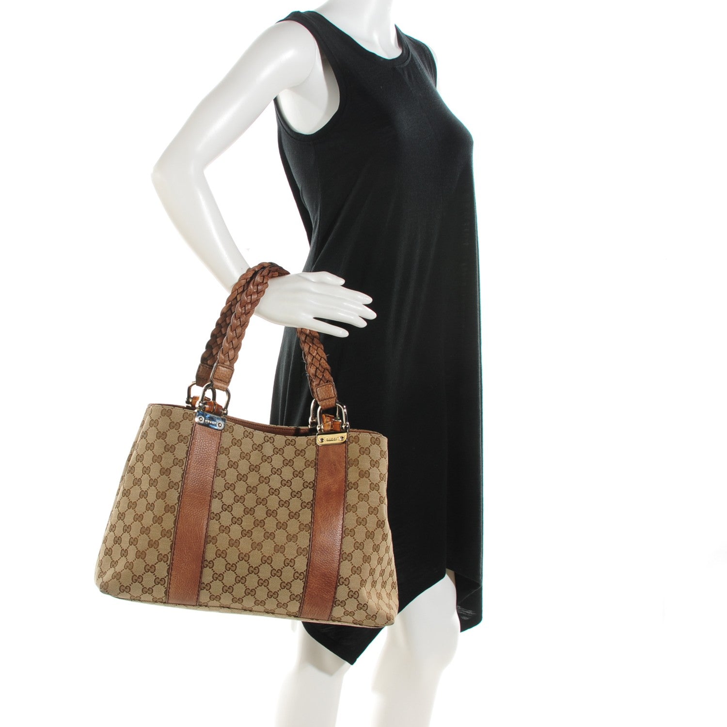 Gucci Monogram Libeccio Bamboo Bar Medium Tote Brown 2 of 7