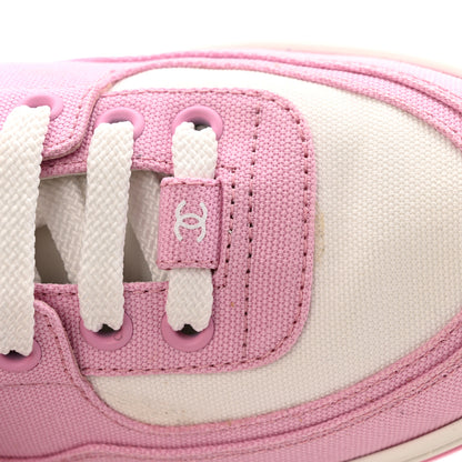 Chanel Cotton Sneakers 38 Pink White 12 of 13