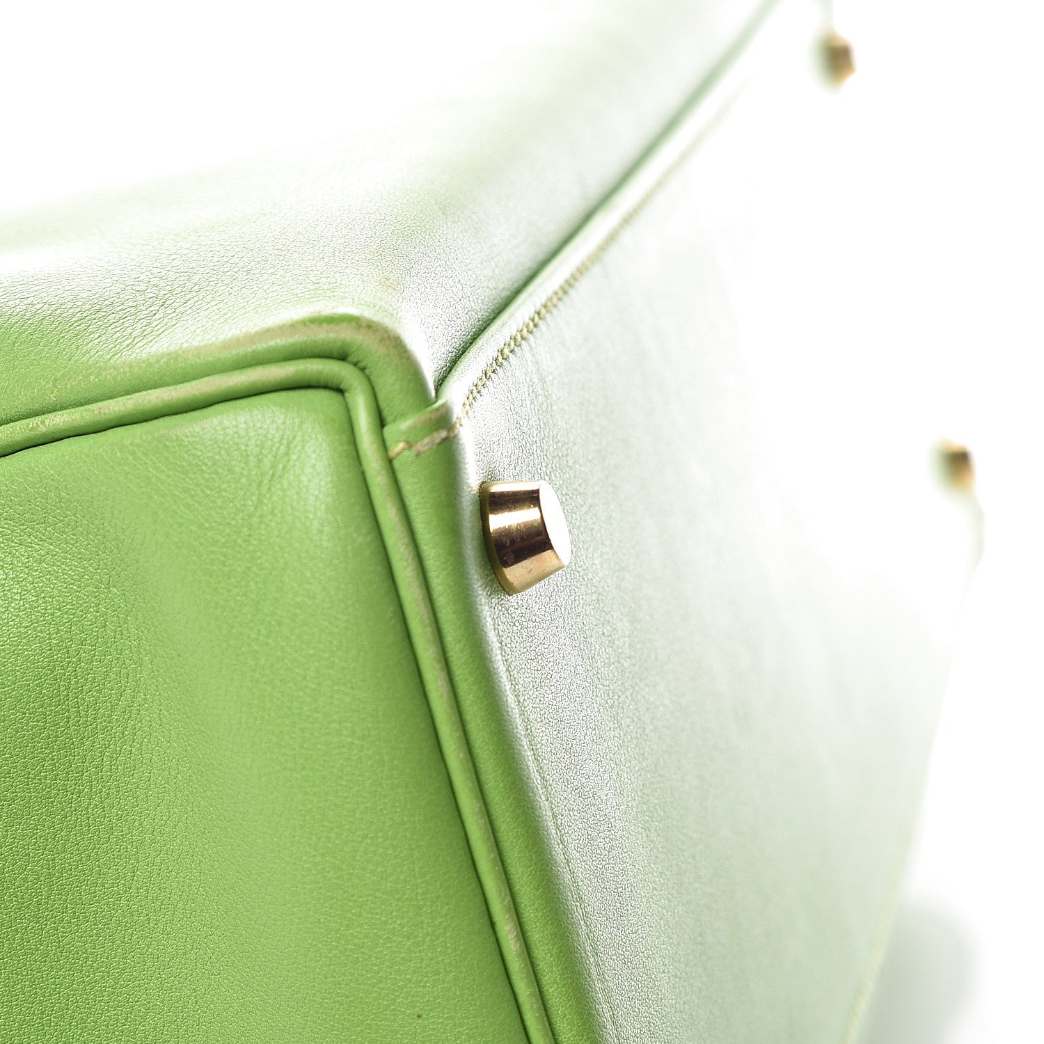 Hermes Veau Gulliver Kelly Retourne 32 Vert Cru 32 of 46