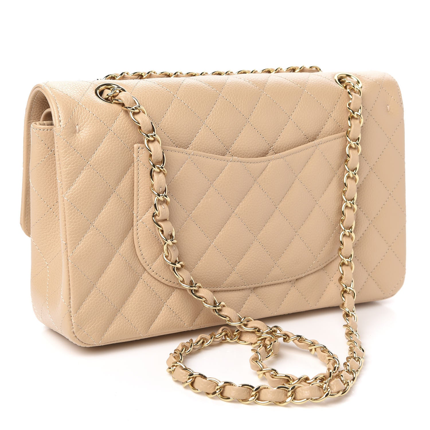 Chanel Caviar Quilted Medium Double Flap Light Beige 3 of 10