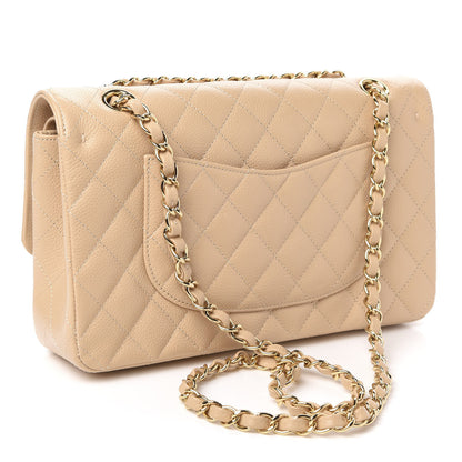 Chanel Caviar Quilted Medium Double Flap Light Beige 3 of 10