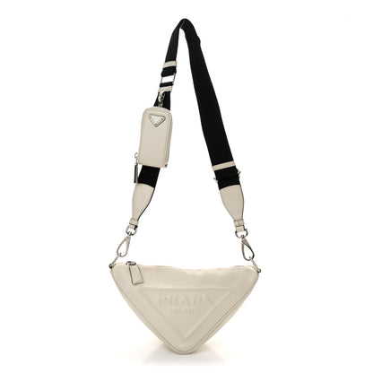 Prada Grace Lux Triangle Shoulder Bag White 1 of 11