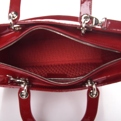 Christian Dior Patent Cannage Large Lady Dior Red 6 of 8