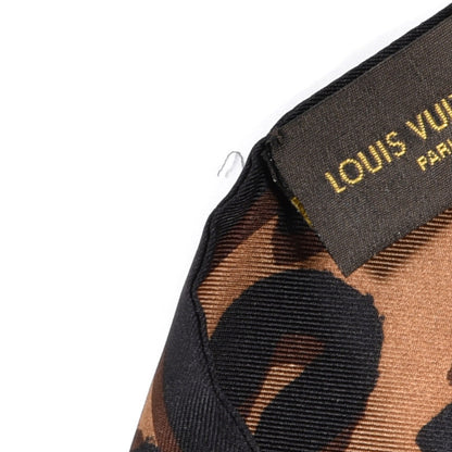 Louis Vuitton Silk Leopard Bandeau Scarf Marron 4 of 4