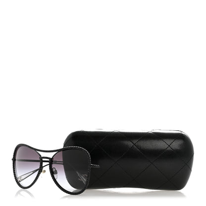 Chanel Crystal Aviator Sunglasses 71108 Black 9 of 9