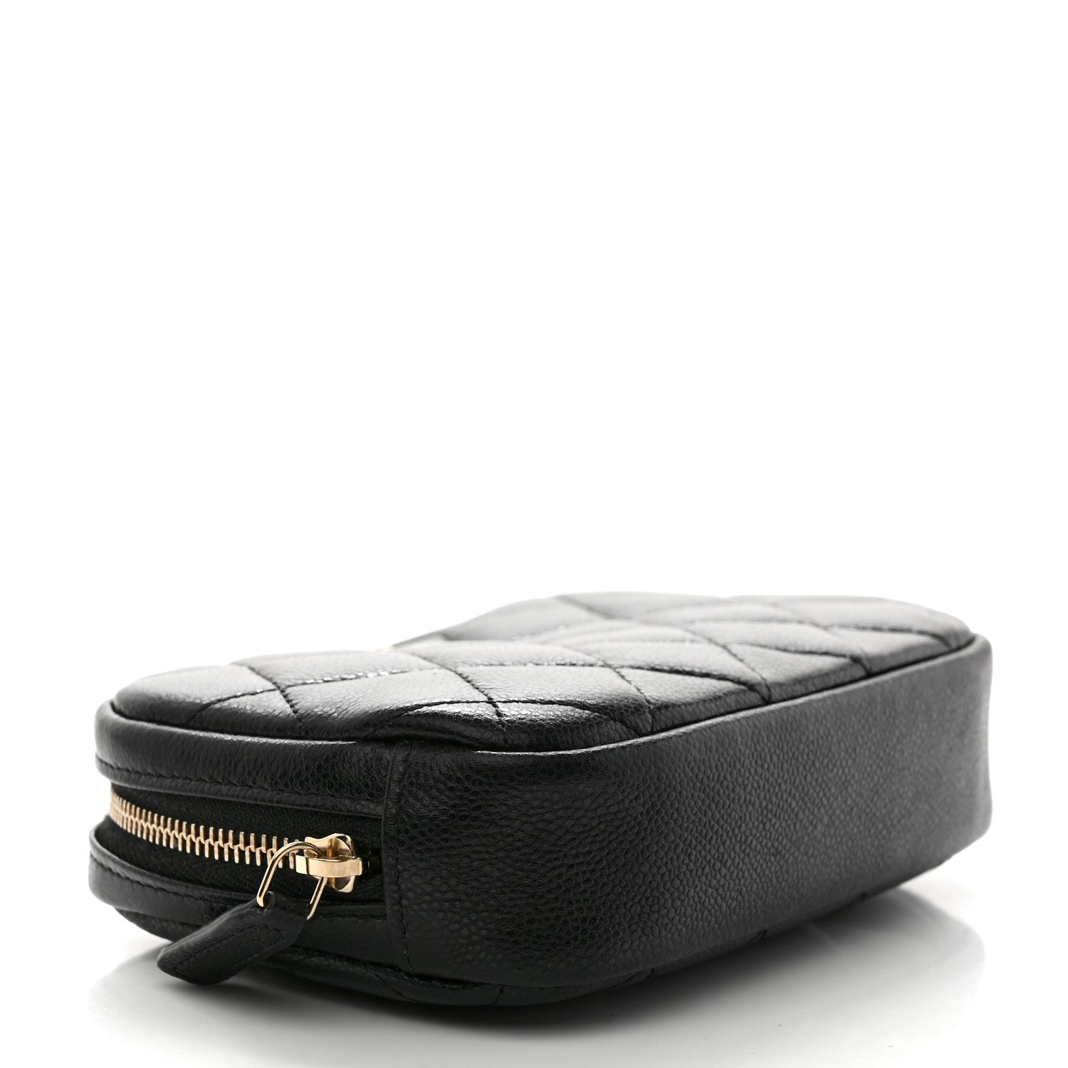 Chanel Caviar Quilted Small Curvy Pouch Cosmetic Case Black 4 of 8