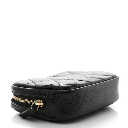 Chanel Caviar Quilted Small Curvy Pouch Cosmetic Case Black 4 of 8