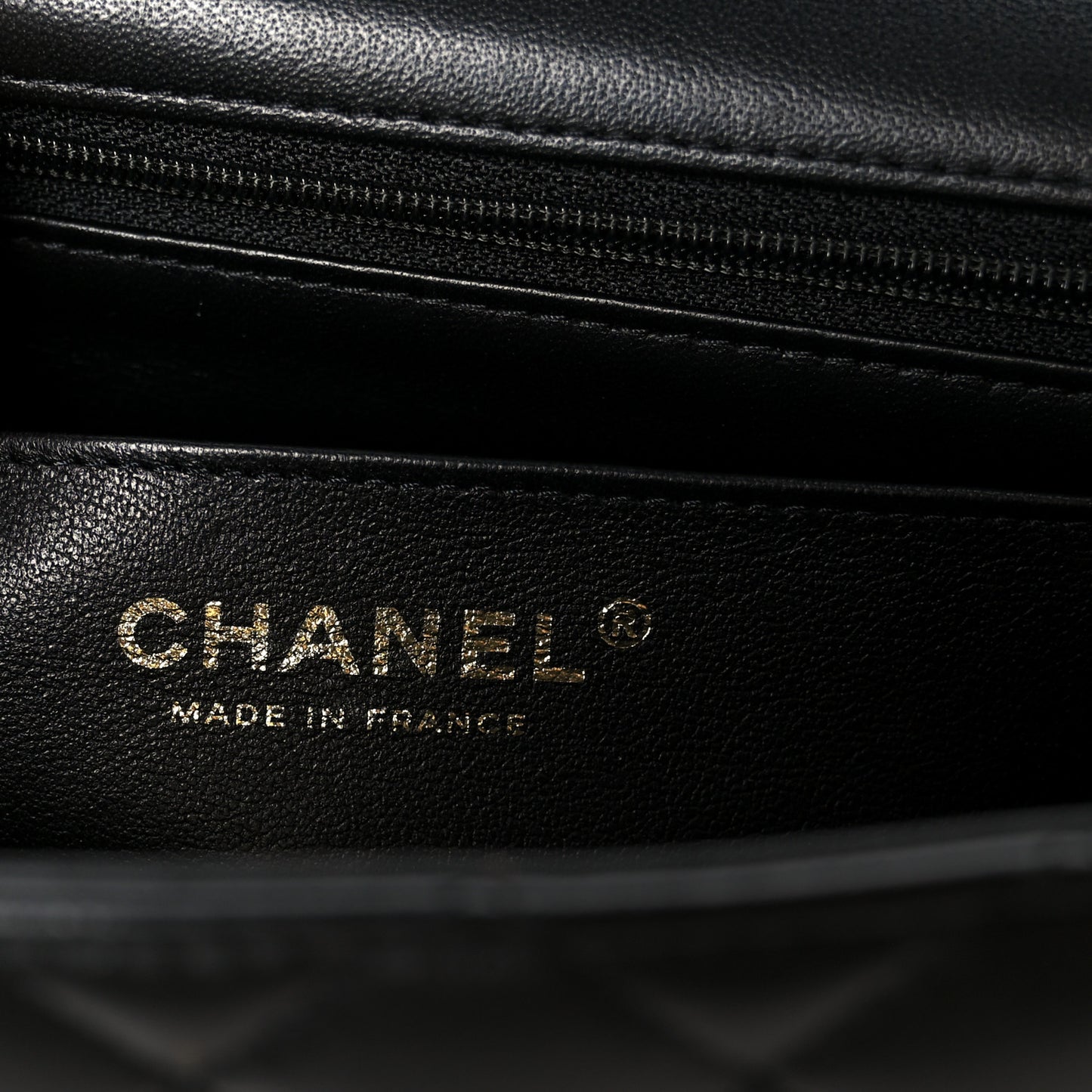 Lambskin Quilted Mini Top Handle Rectangular Flap Black