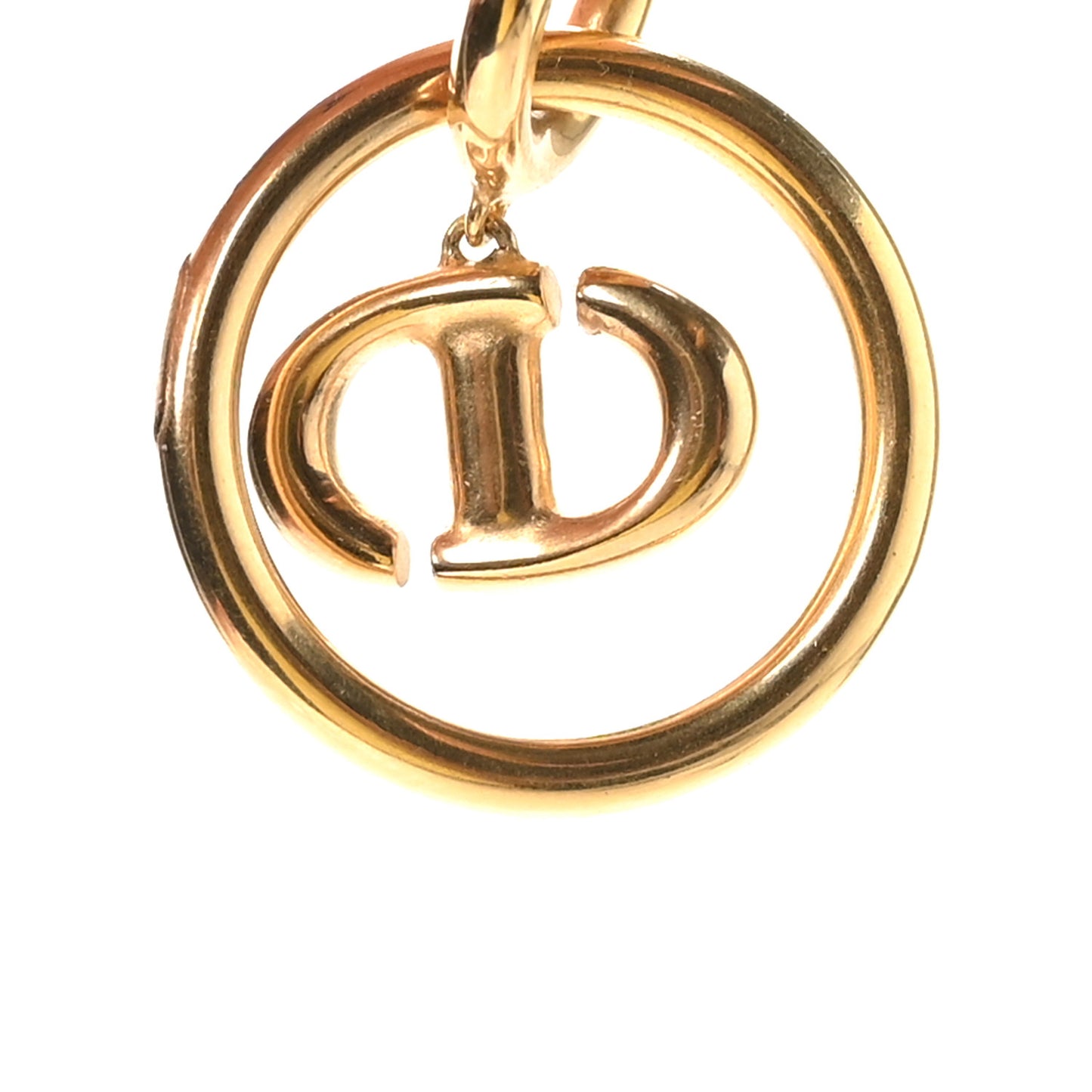 Metal CD Hoop Drop Earrings Gold