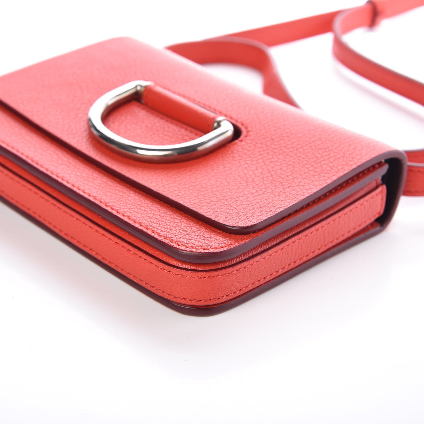 Goatskin Mini D-Ring Bag Bright Red