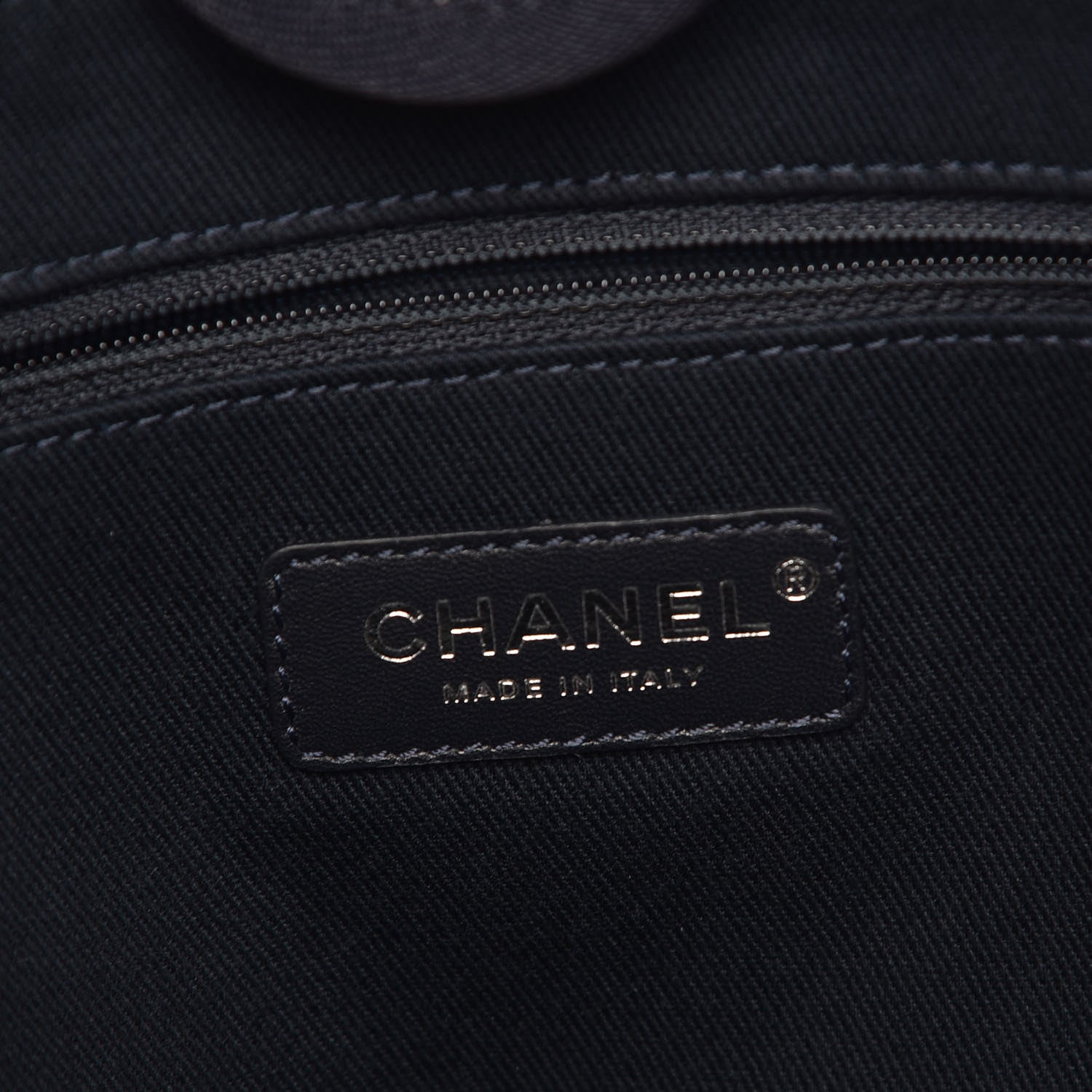 Chanel Denim Small Deauville Tote Dark Blue 6 of 9