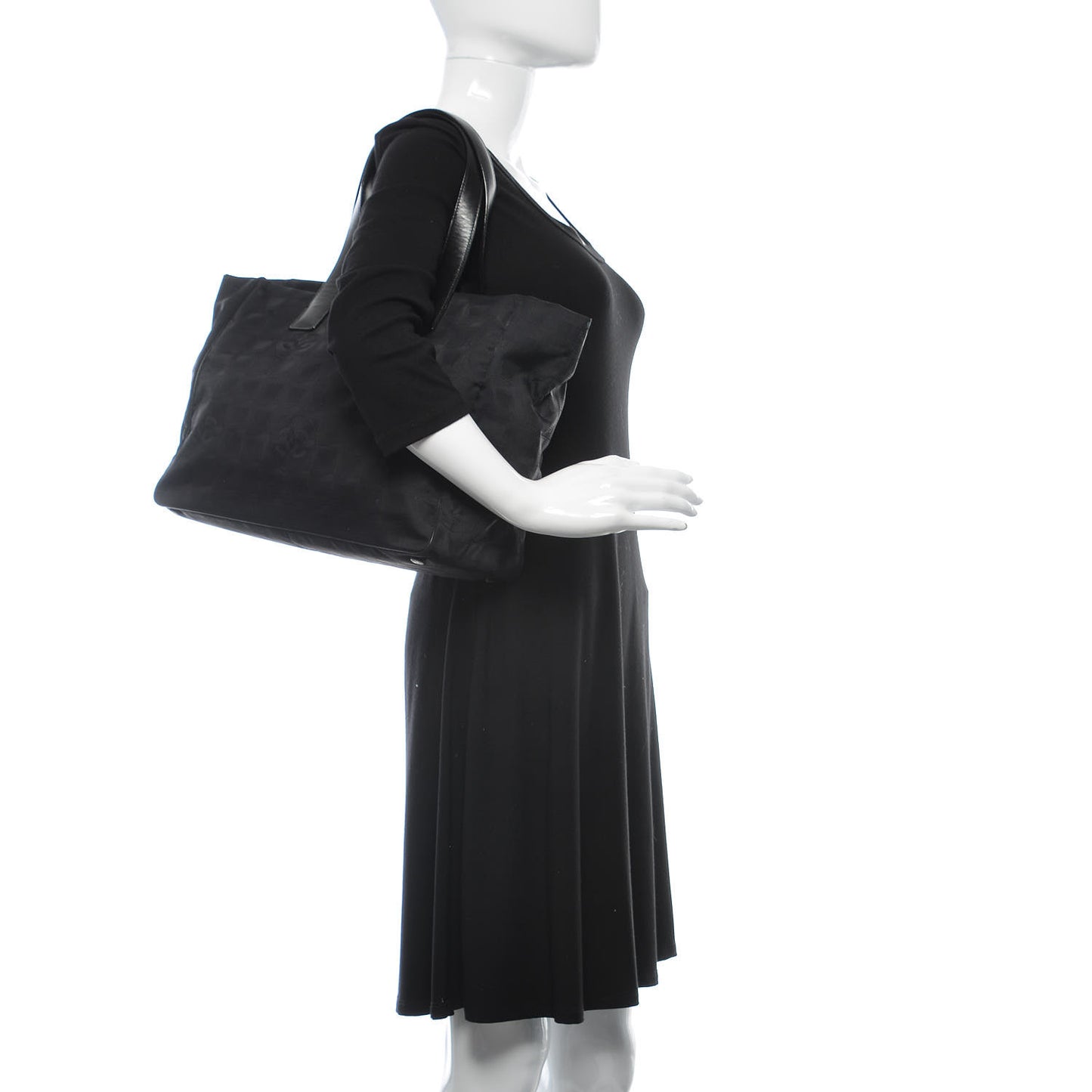 Nylon Large Travel Tote Black