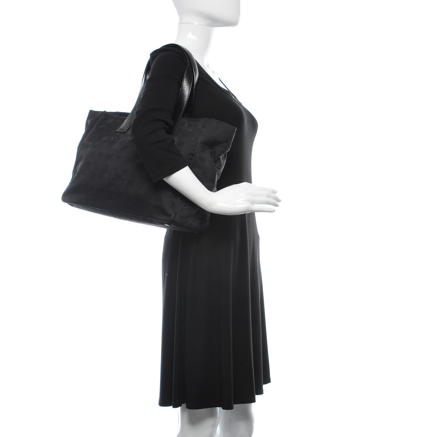 Chanel Nylon Large Travel Tote Black 2 of 9