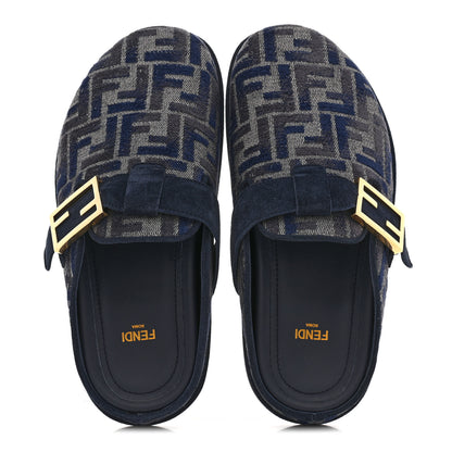 Fendi Velvet FF Fendi Feel Mules 38 Grigio Blue Midnight Blue 2 of 10