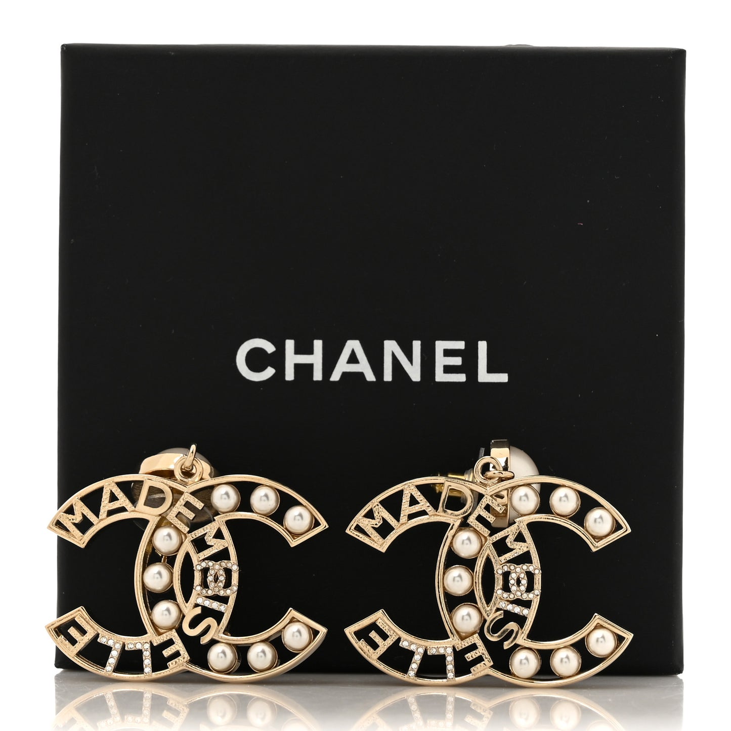 Metal Pearl Mademoiselle Drop Earrings Gold