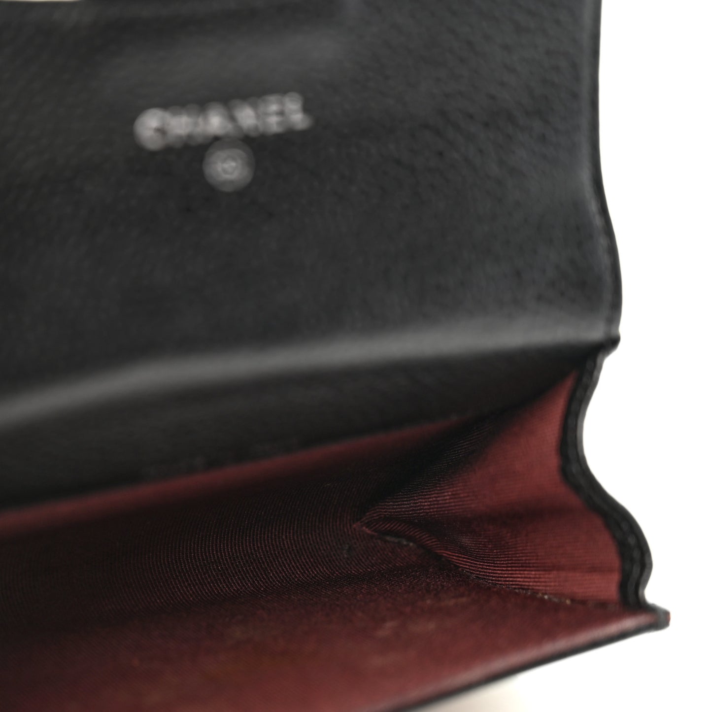 Caviar Quilted Flap Card Holder Wallet Black