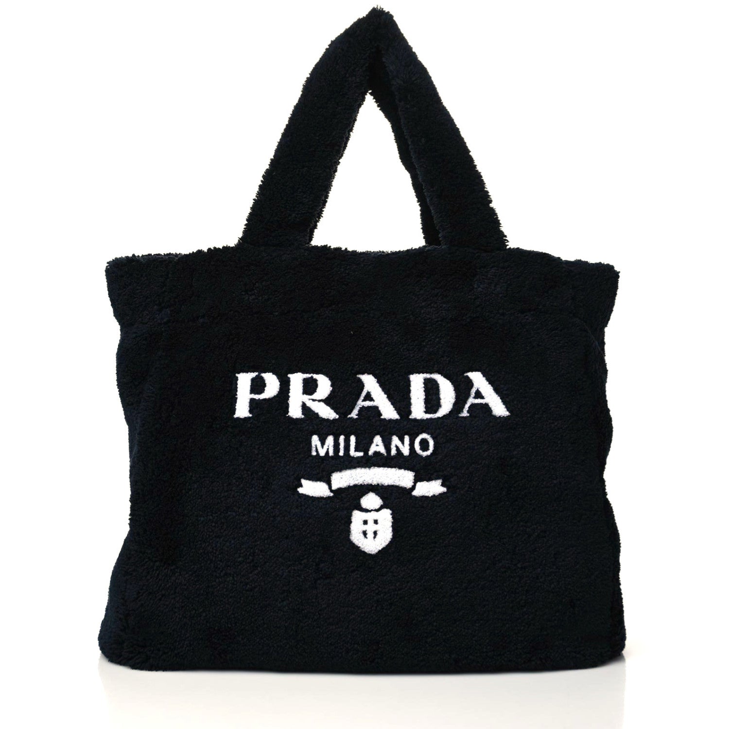 Prada Terry Cloth Tote Bag Black White 1 of 10