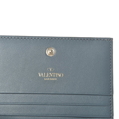 Valentino Garavani Calfskin Rockstud French Flap Wallet Sarcelle 5 of 9