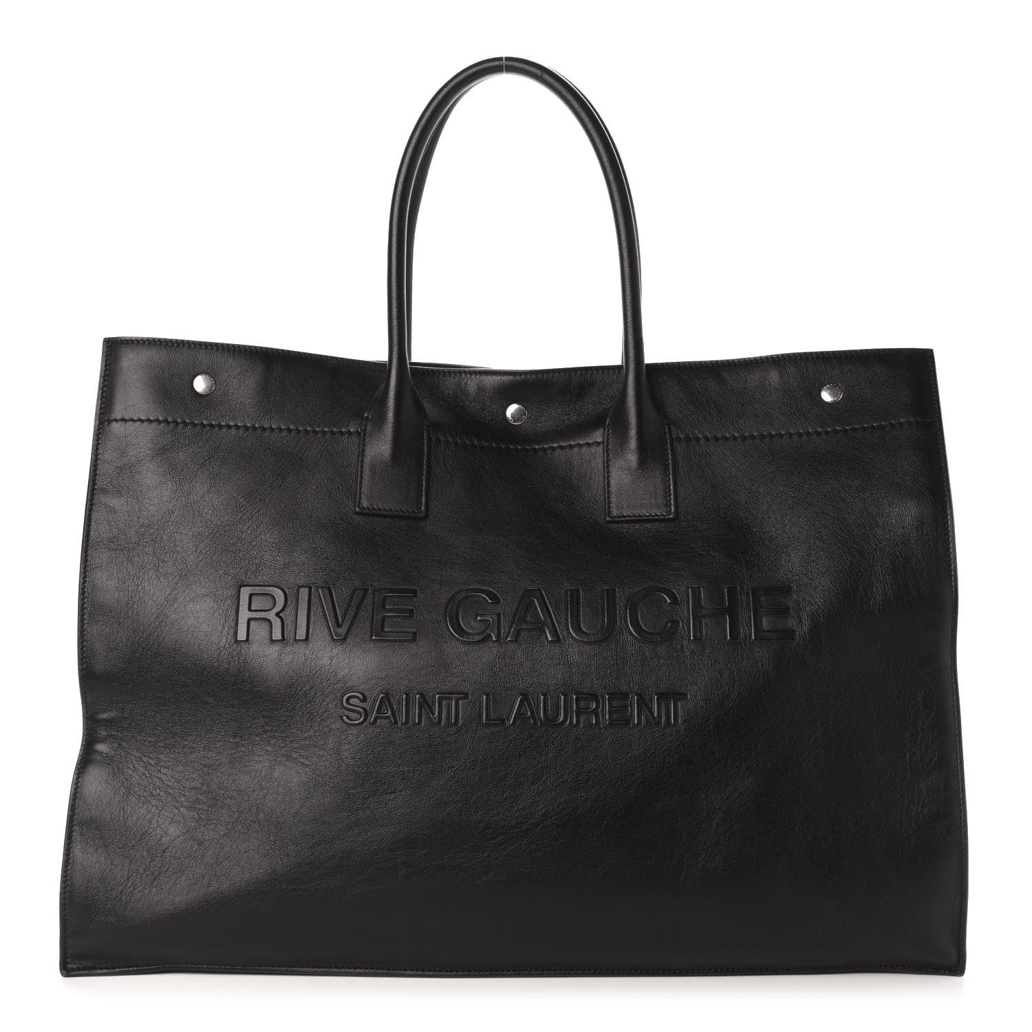 Saint Laurent Vitello Rive Gauche Large Tote Black 1 of 10