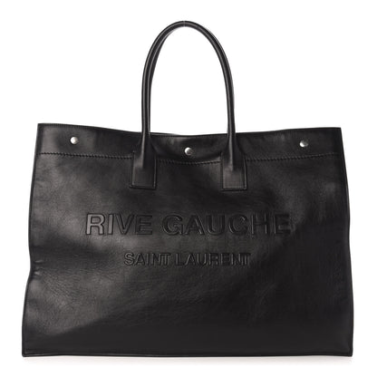 Saint Laurent Vitello Rive Gauche Large Tote Black 1 of 10