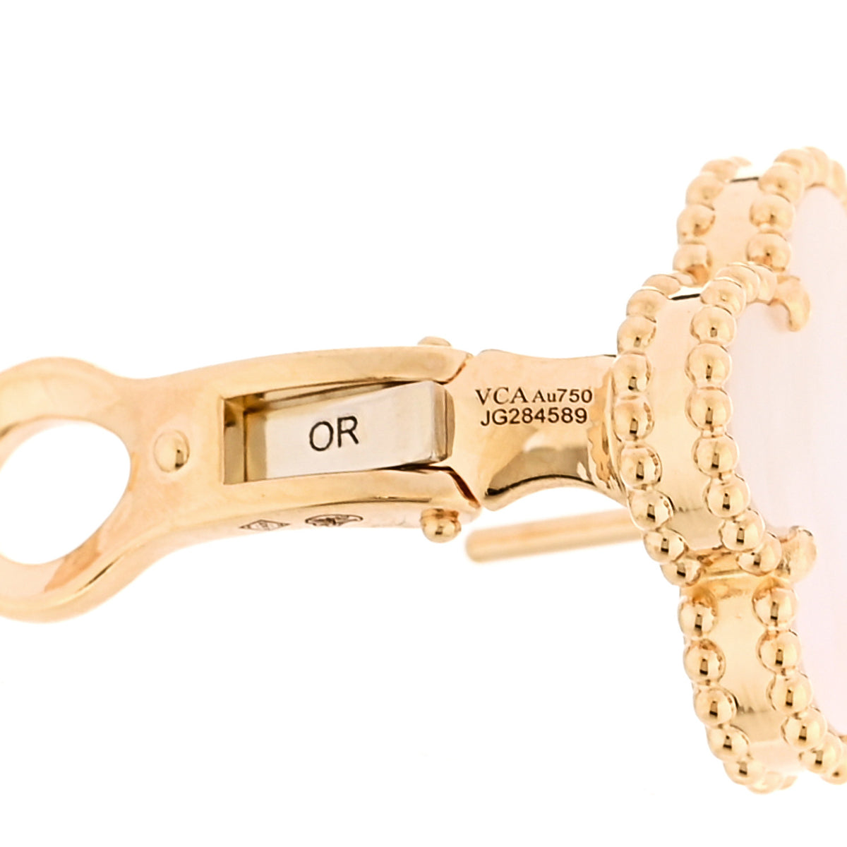18K Yellow Gold Mother of Pearl Vintage Alhambra Earrings