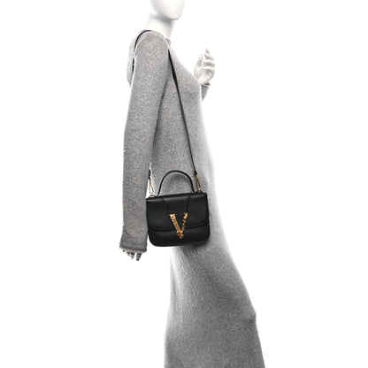 Versace Vitello Barocco Virtus Small Top Handle Shoulder Bag Black 2 of 12