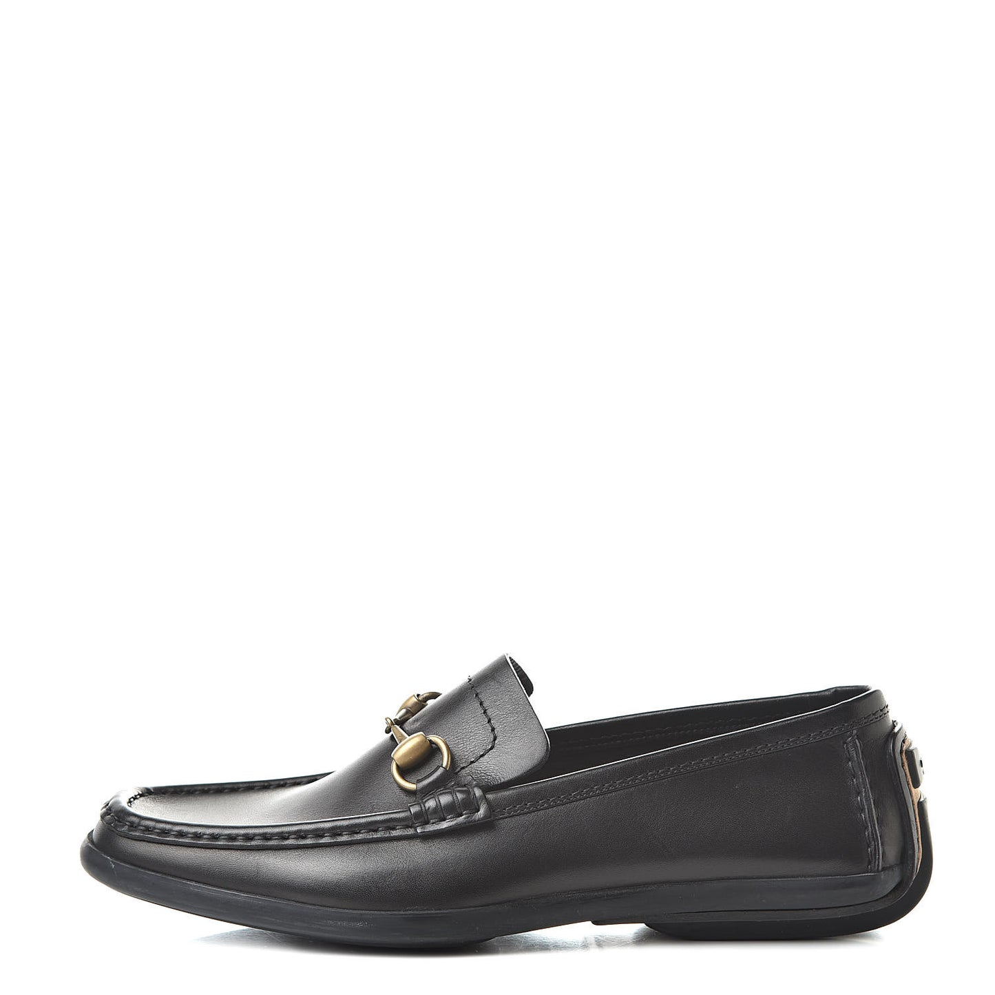Calfskin Mens Horsebit Driver Loafers 8 Black