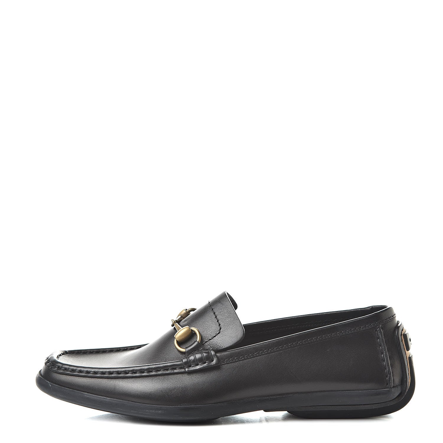 Gucci Calfskin Mens Horsebit Driver Loafers 8 Black 1 of 12