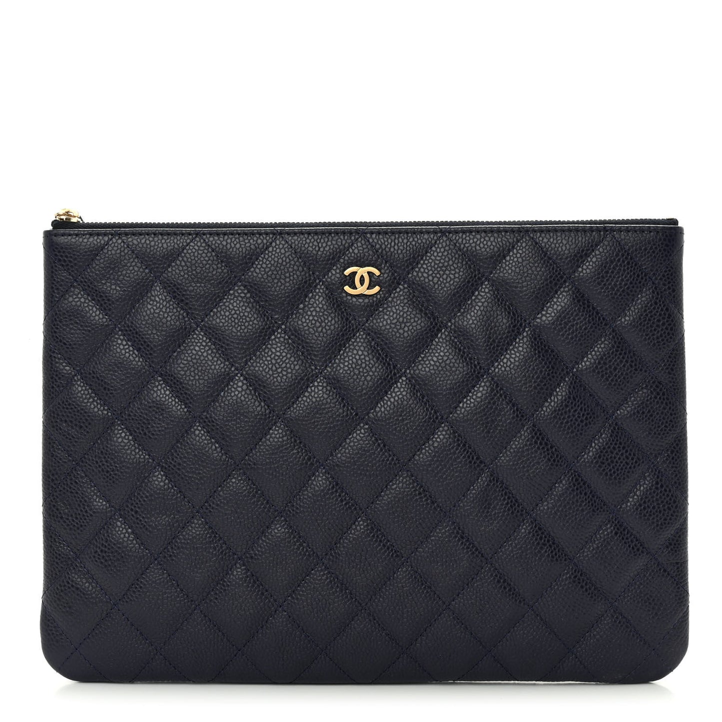 Caviar Quilted Medium Cosmetic Case Navy