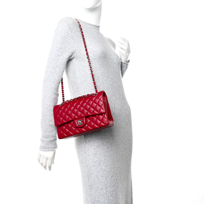 Chanel Caviar Quilted Medium Double Flap Dark Red 2 of 10
