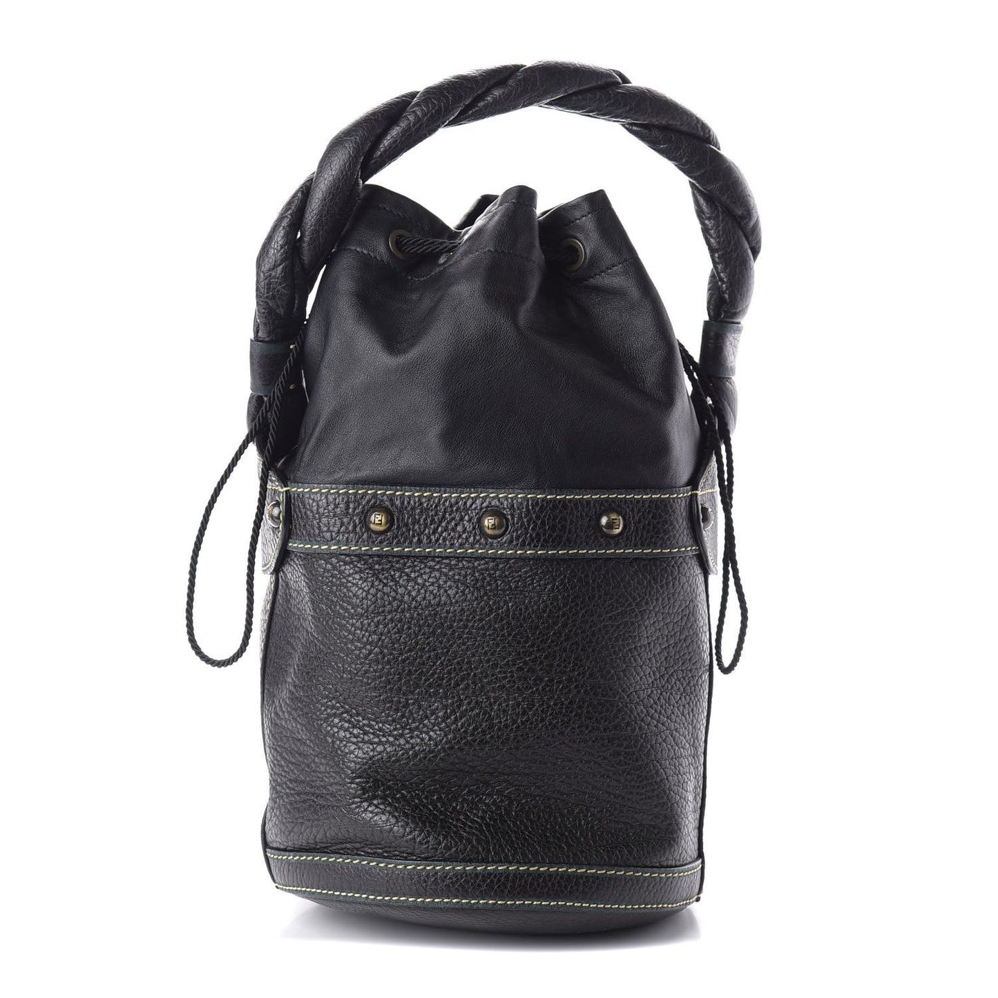 Vitello Small Palazzo Bucket Bag Black