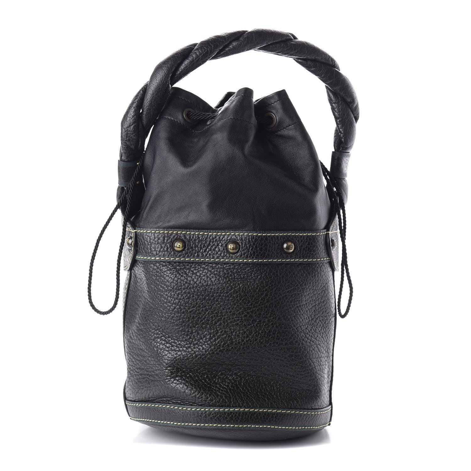 Fendi Vitello Small Palazzo Bucket Bag Black 1 of 9