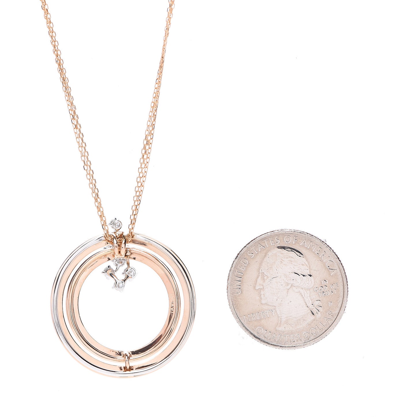 18K Pink Gold Diamond Sophia Loren Pendant Necklace