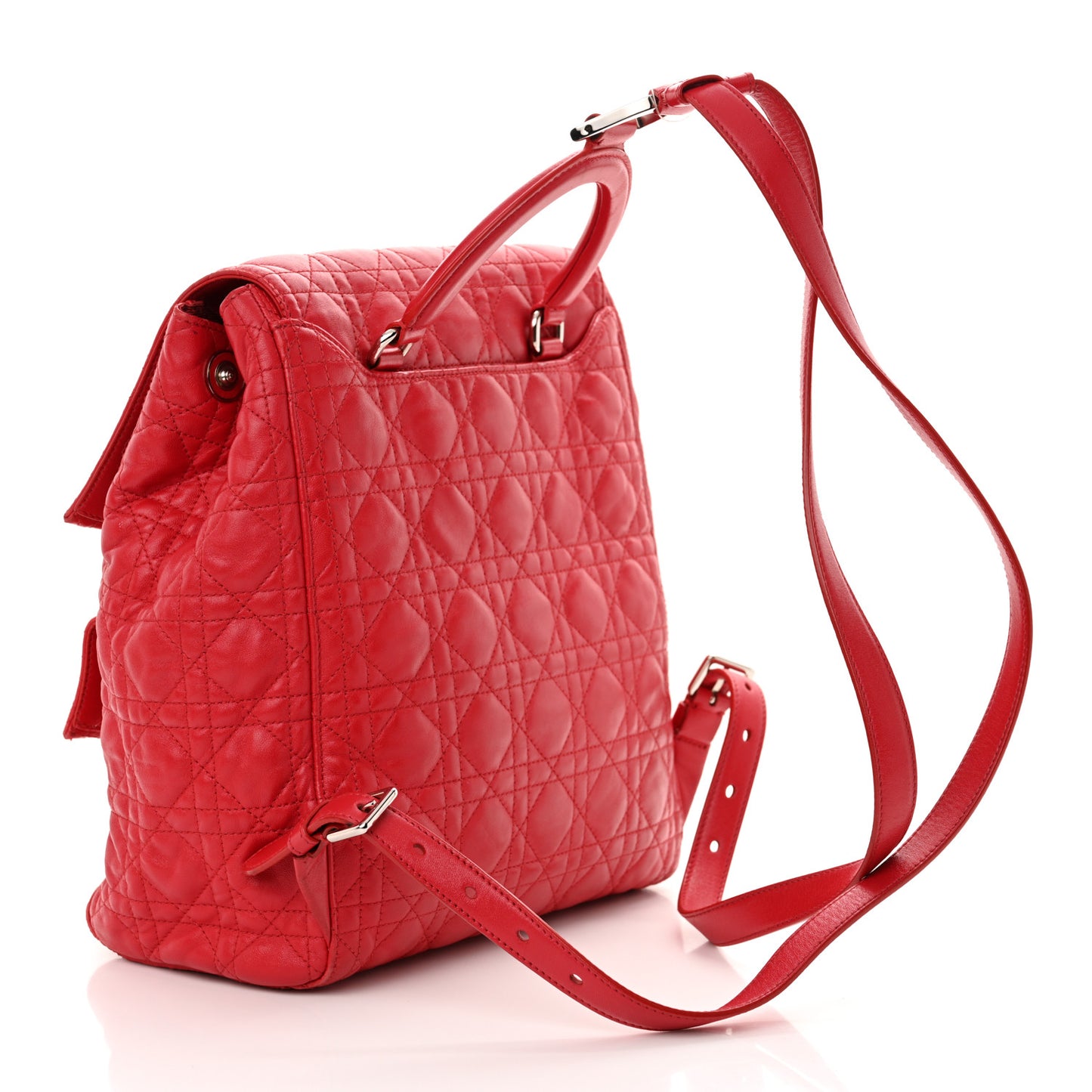 Lambskin Cannage Large Stardust Backpack Red