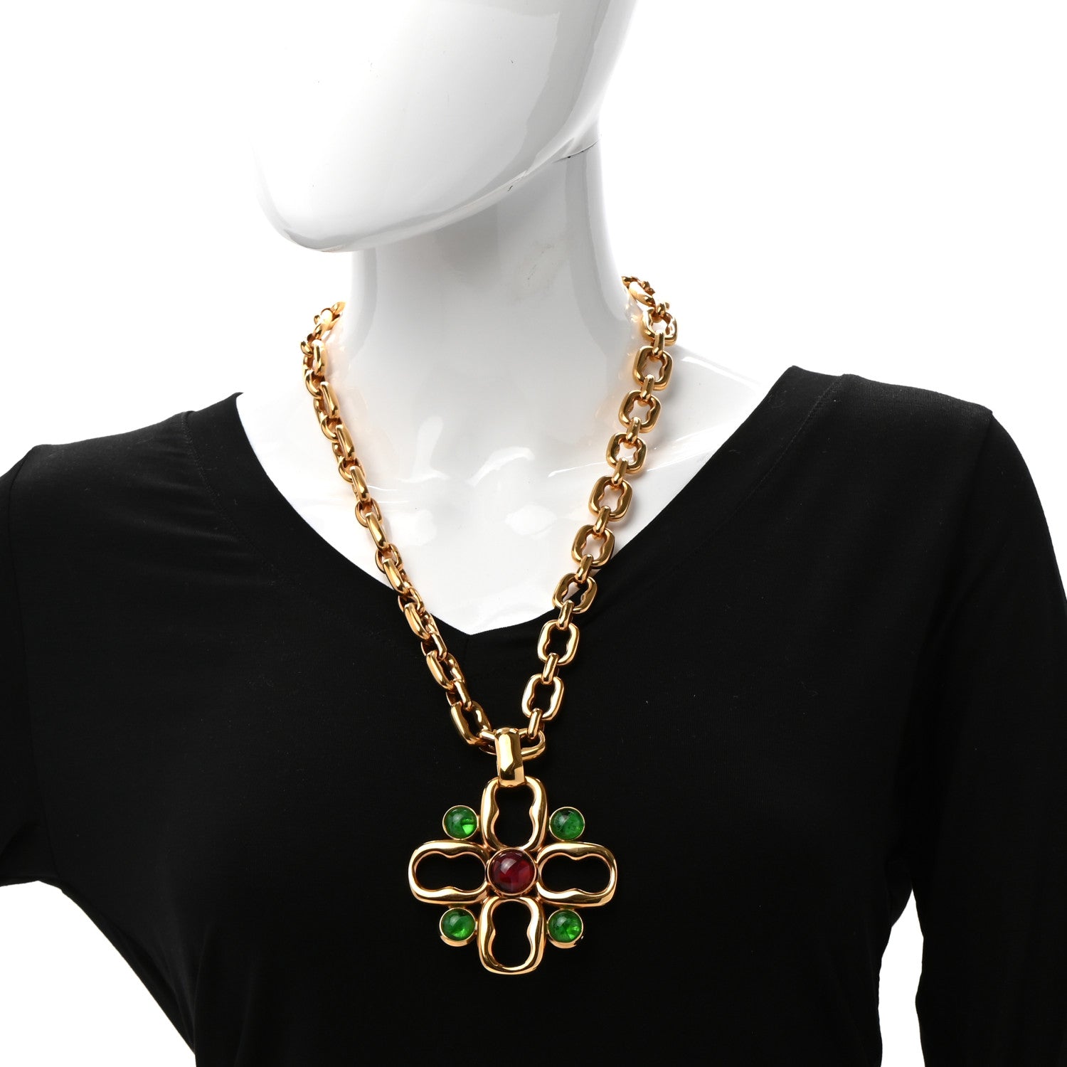 Gucci Resin Necklace Gold 2 of 6