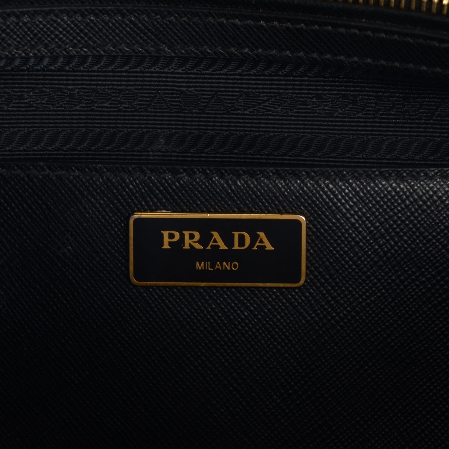 Prada Saffiano Lux Medium Double Zip Tote Nero Black 13 of 13