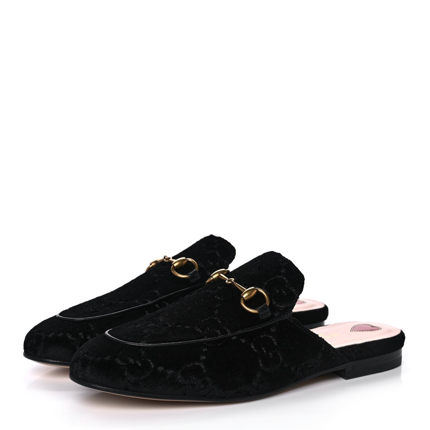 Gucci Velvet GG Monogram Womens Princetown Slippers 37 Black 3 of 9