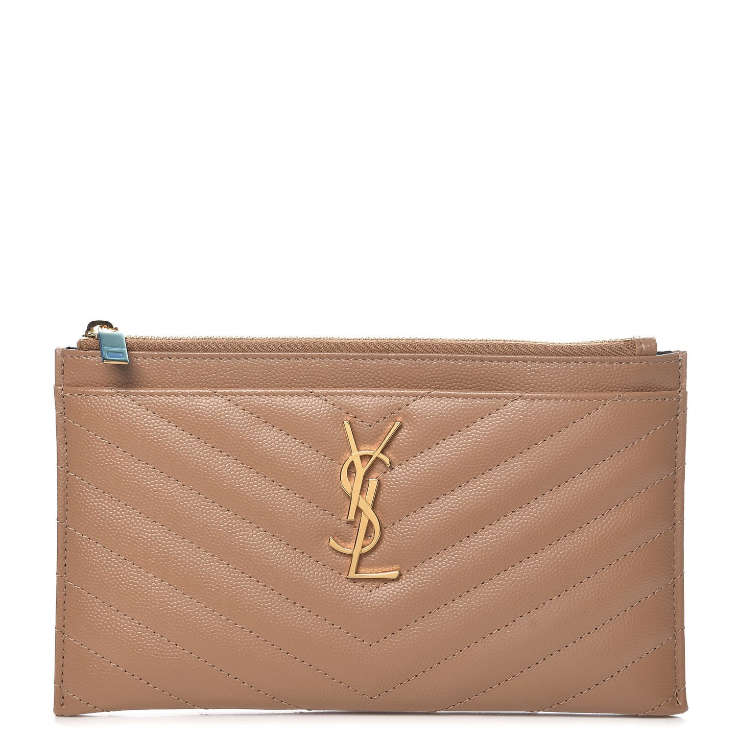 Grain De Poudre Chevron Monogram Bill Pouch Cork