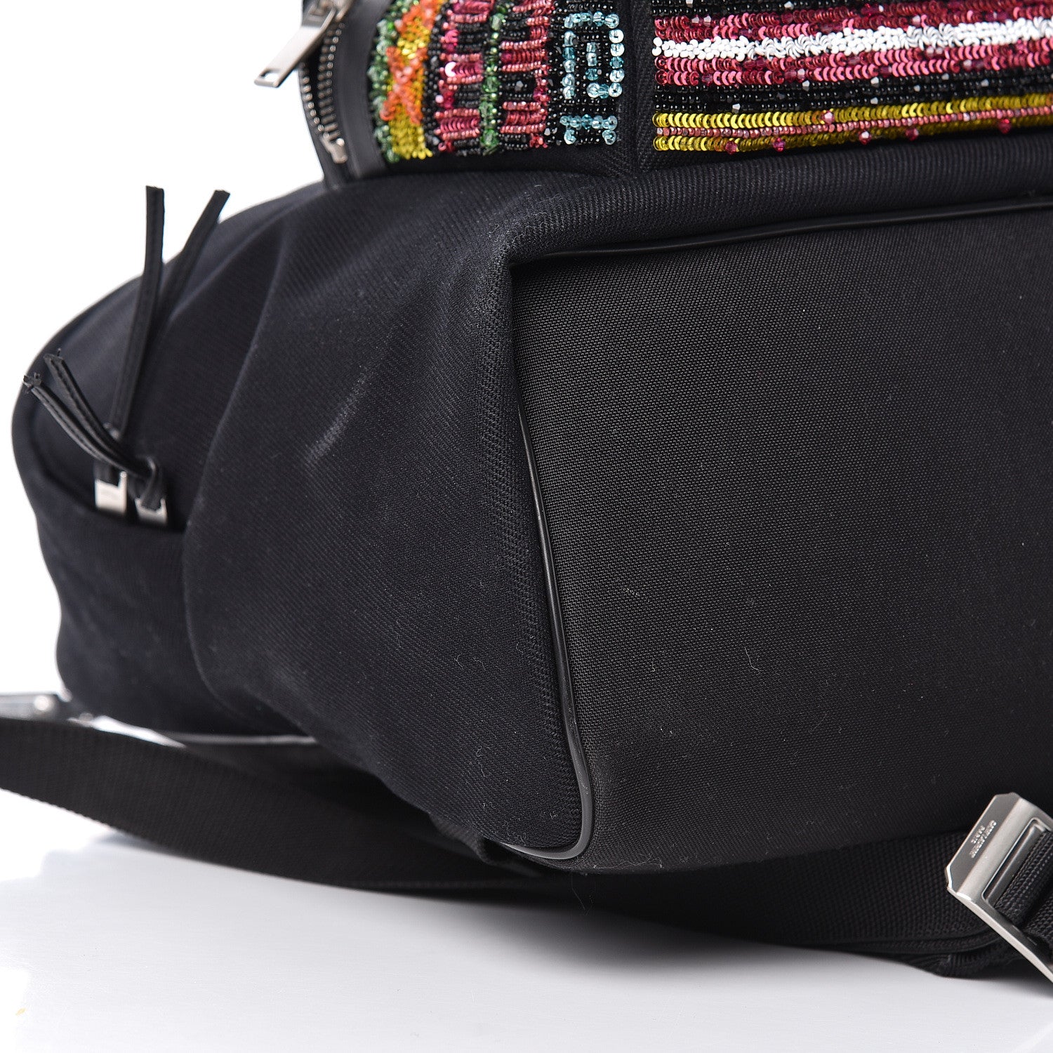 Saint Laurent Canvas Sequins City Backpack Black 7 of 11