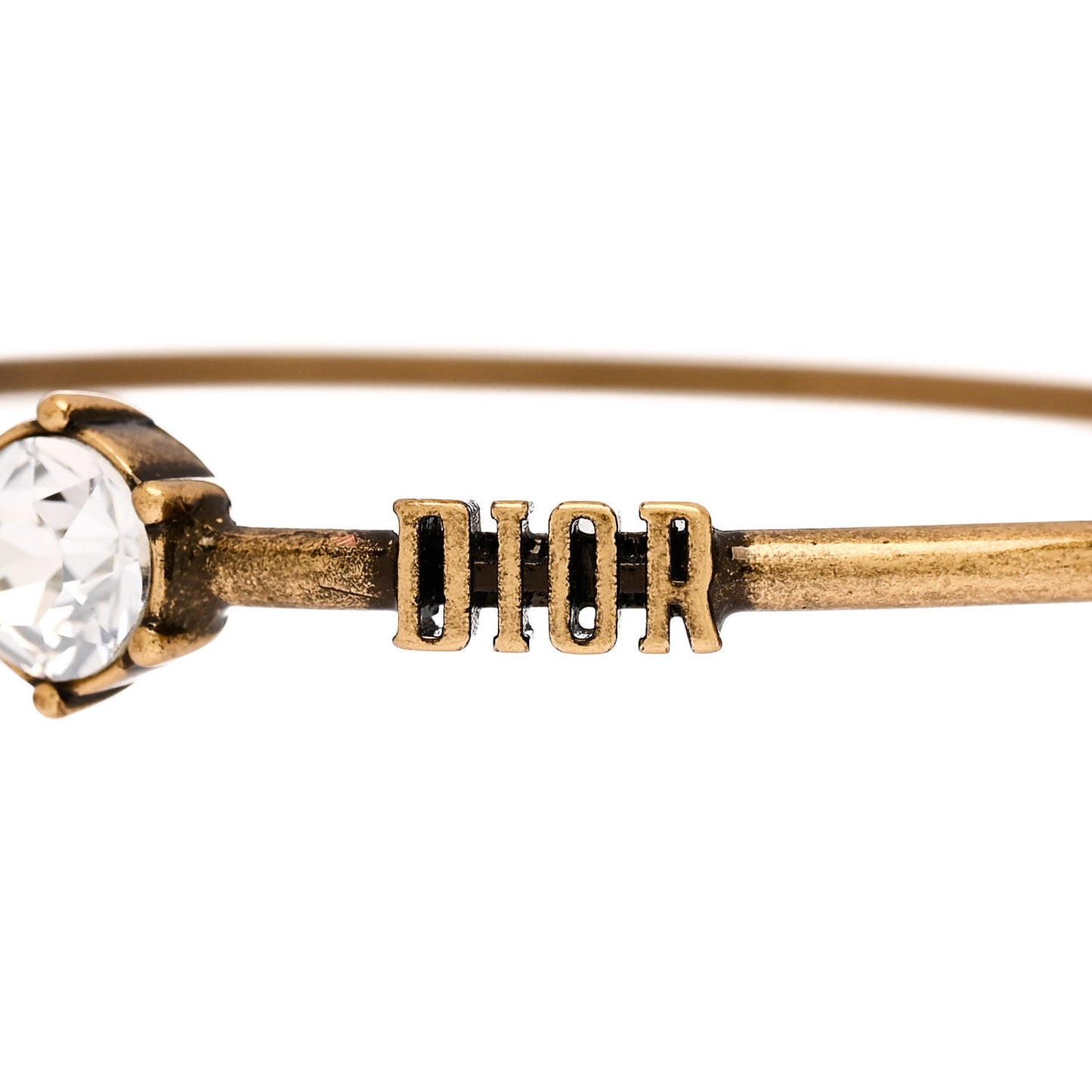 Metal Crystal Dio(r)evolution Bracelet Cuff Gold