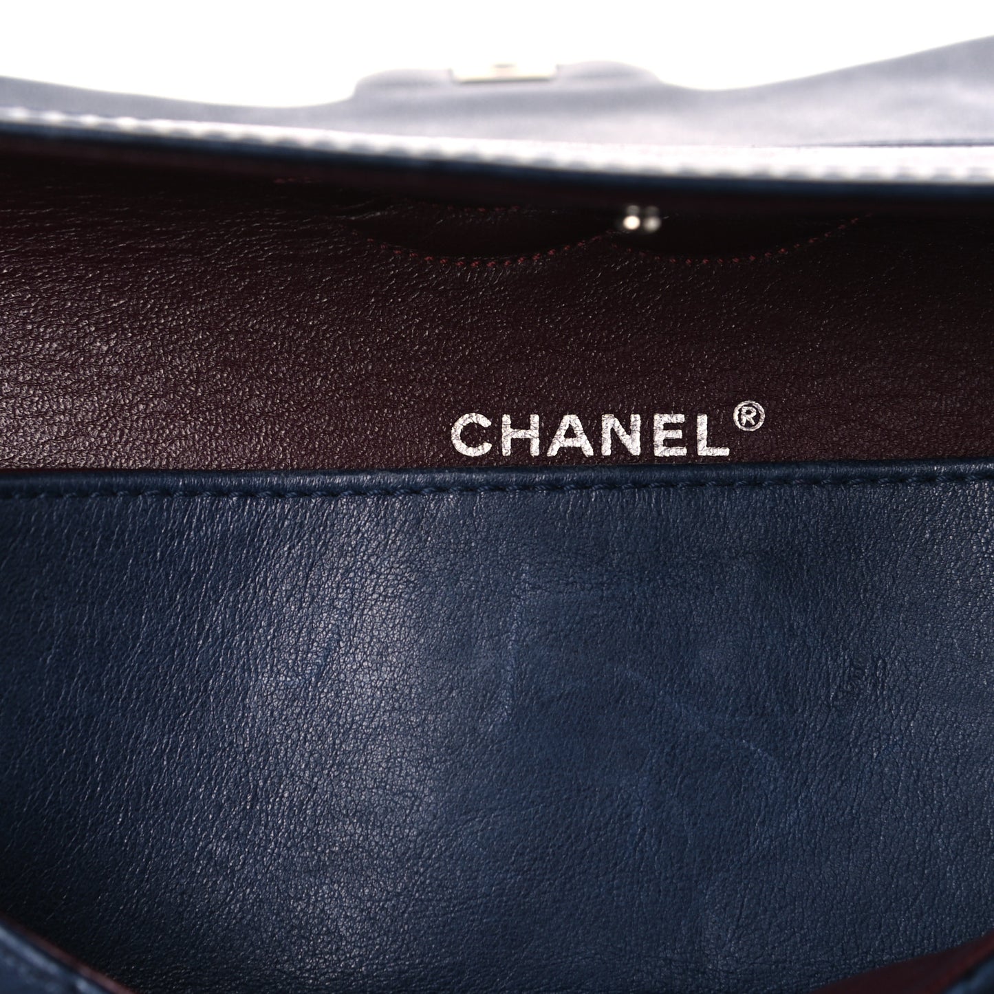 Lambskin Quilted Medium Double Flap Bijoux Chain Navy