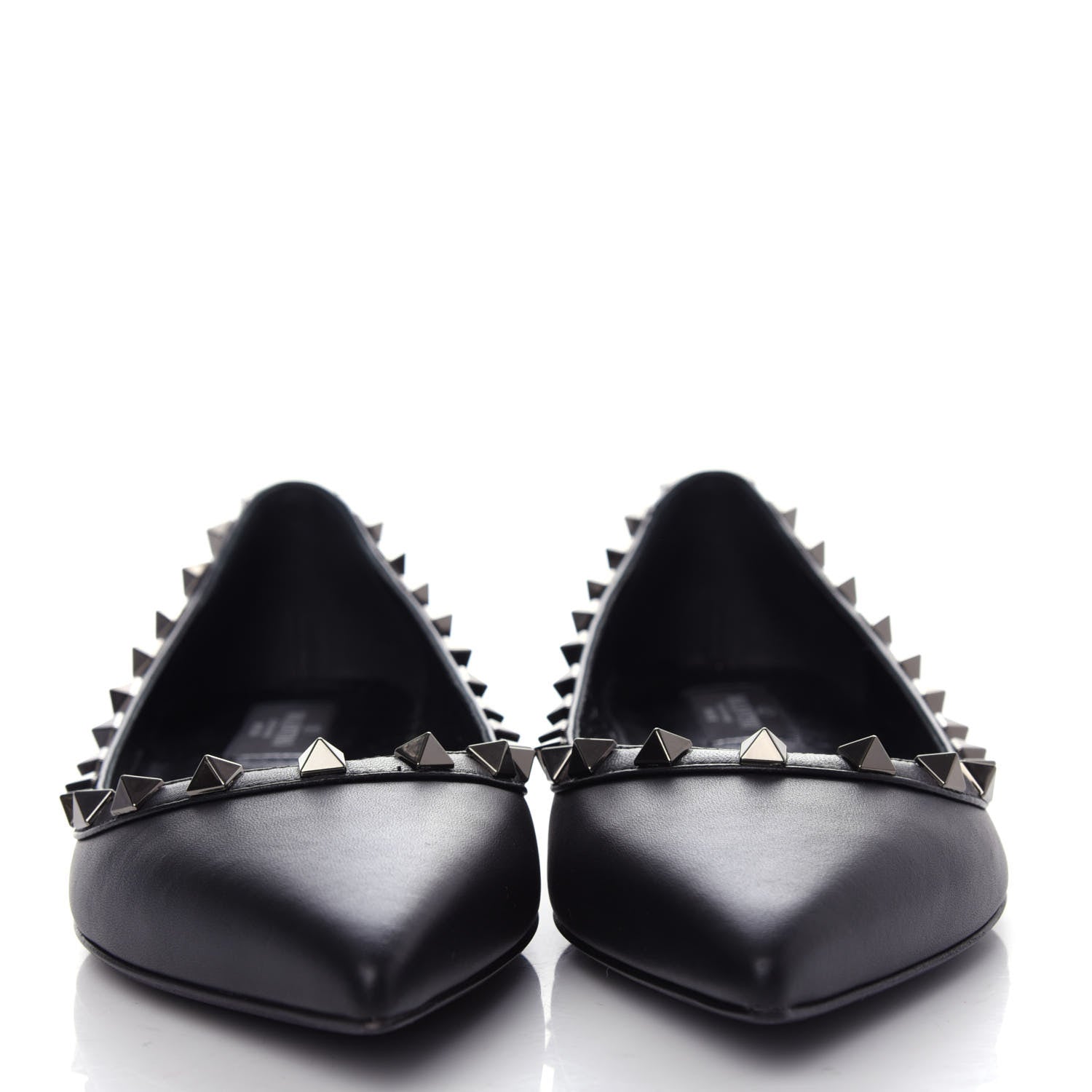 Valentino Garavani Nappa Rockstud Ballerina Flats 37 Black 2 of 11