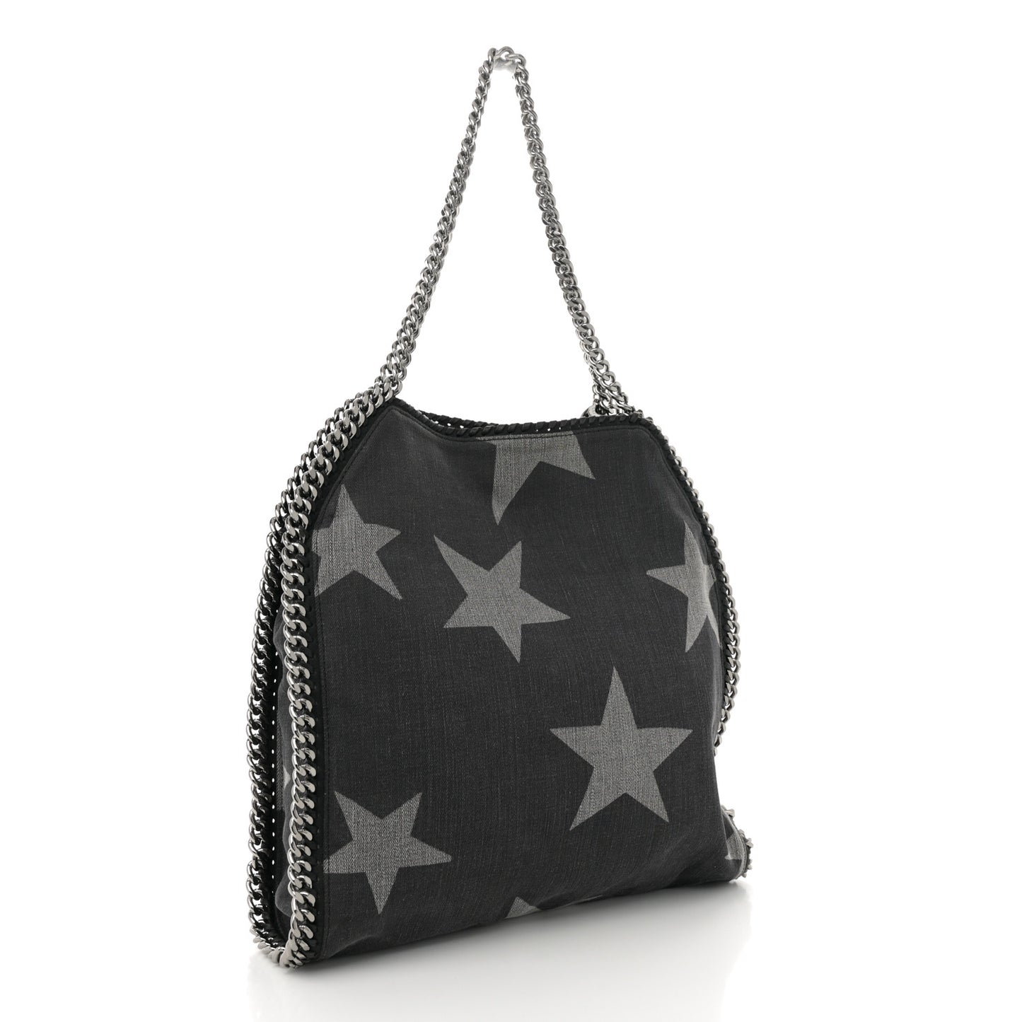 Denim Star Small Falabella Tote Black