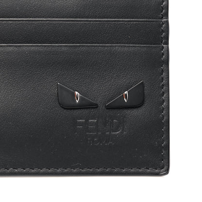 Fendi Vitello Century Mini Bug Eyes Card Holder Black 5 of 5