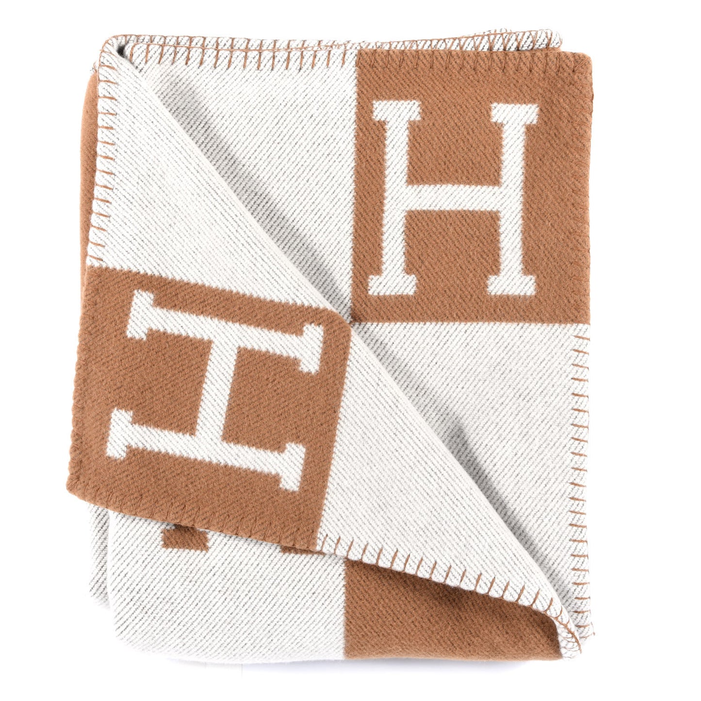Wool Cashmere Avalon Blanket Ecru Camel