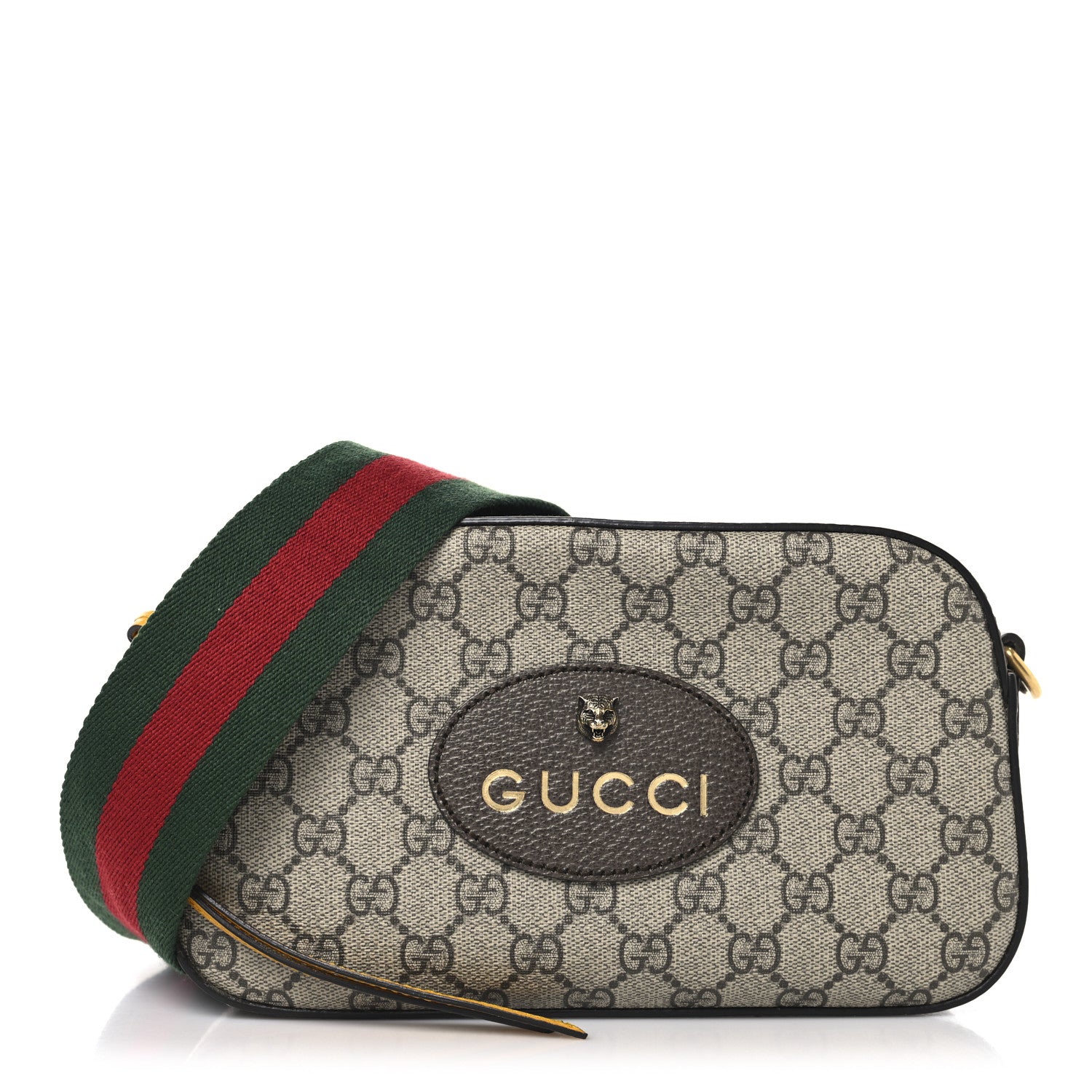 Gucci GG Supreme Monogram Web Neo Vintage Shoulder Bag Beige New Acero Crop 1 of 11