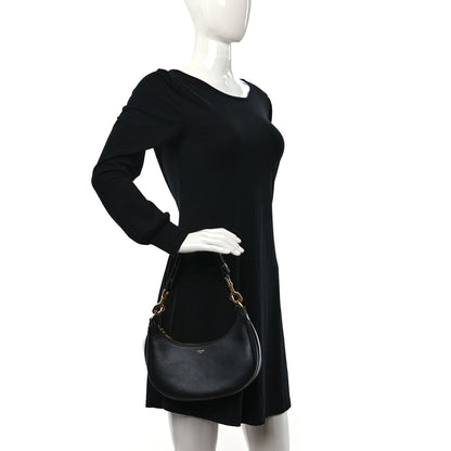 Celine Smooth Calfskin Medium Strap Ava Shoulder Bag Black 2 of 9